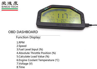 12v Race Car Dashboard On Board Diagnostic Ii Fuel Level Display 9000 RPM