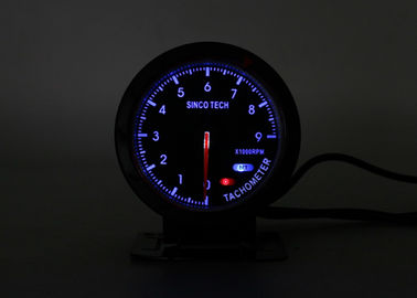 Blue Digital RPM Tachometer , Automotive RPM Meter Circular Instrument