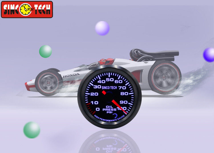 PSI Unit Aftermarket Oil Pressure Gauge Sensor Kit 7 Colors Adjustable For Racing Cars