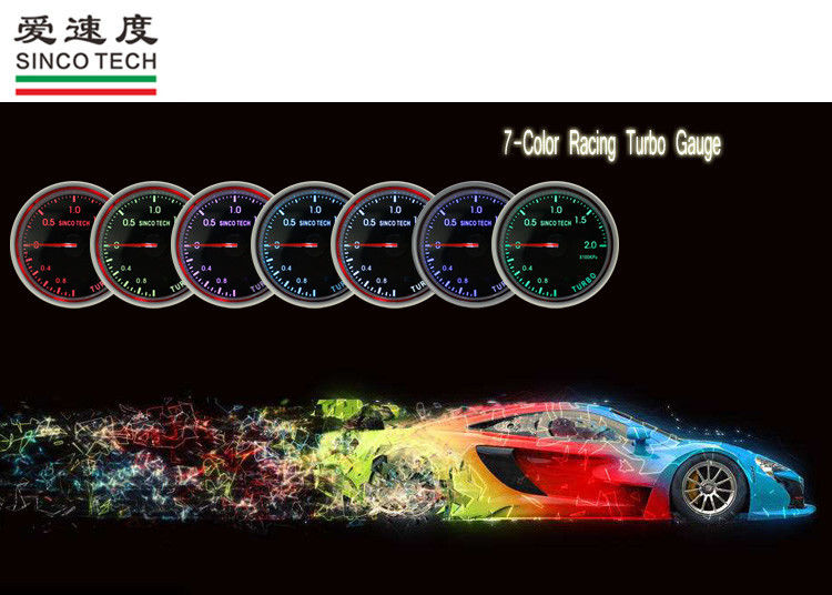 Single Pointer Turbo Boost Gauge 7 Color High Accuracy 60 Mm Size ISO 9001 Approved