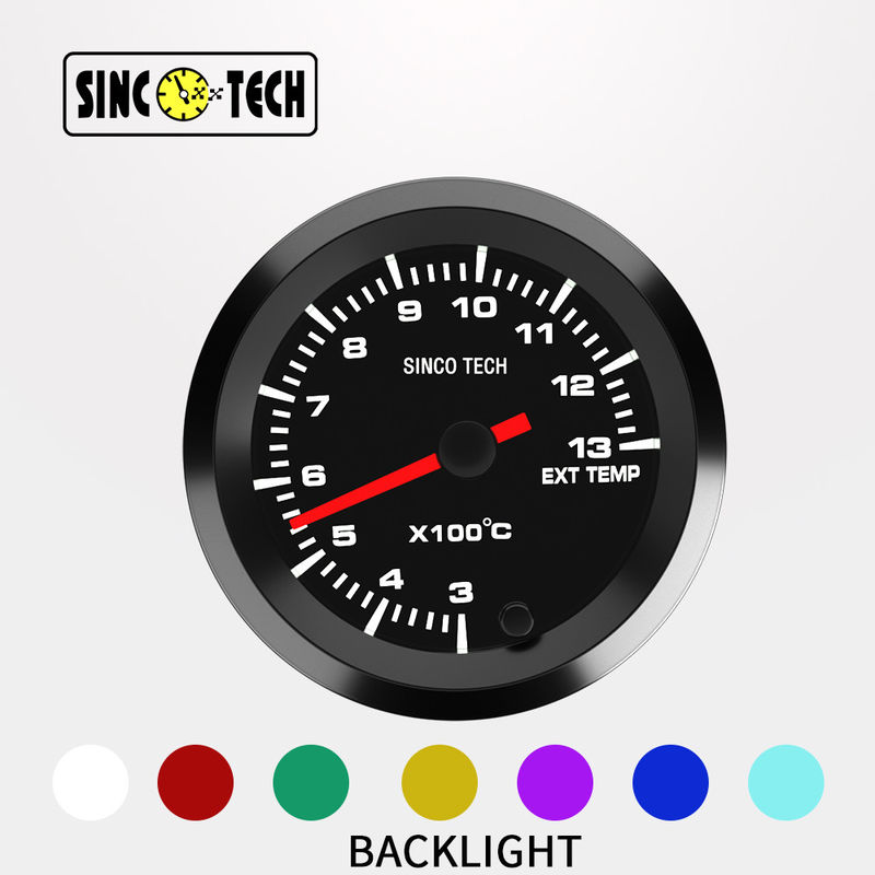 52mm 7 Colors ABS Shell Exhaust Temperature Gauge With LCD Display