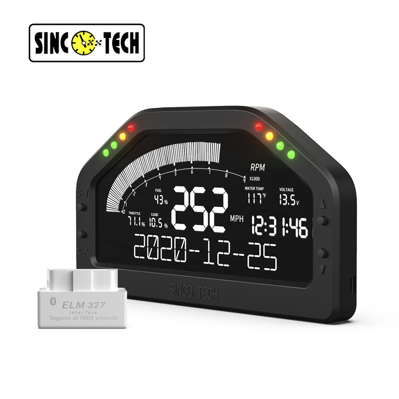 Do921 Sinco Tech OBD2 Rpm9000 LCD Screen Multimeter Race Car Dashboard