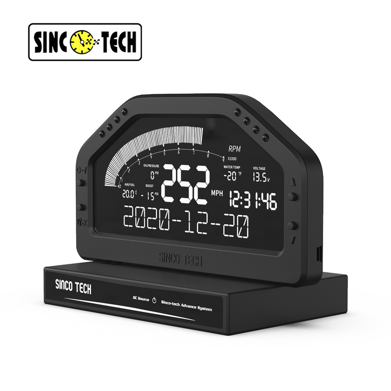 LCD Screen Race Car Gauge Sinco Tech Do922 16V DC Digital For Exhaust Gas