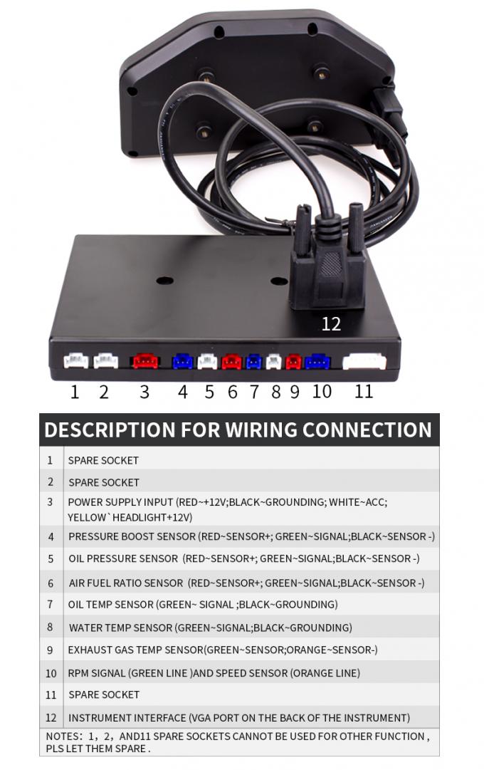 Do908 Waterproof Dashboard Autometer Egt Gauge Harness Wire Digital Car